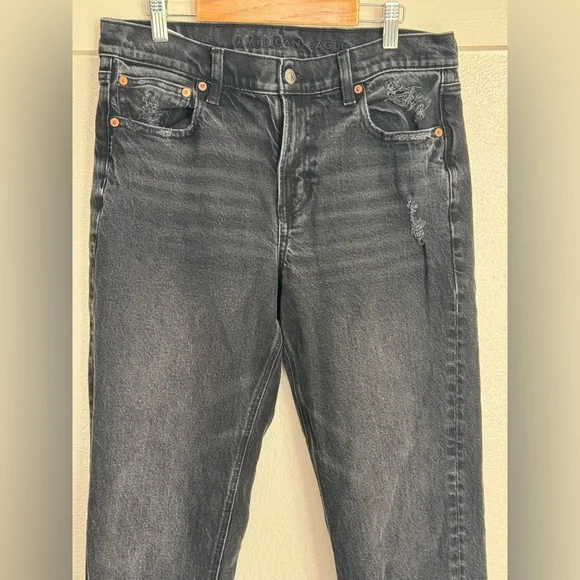 American Eagle Black Wash Stretch Skinny Jeans Women’s Size 10 Extra Long - Picture 4 of 12